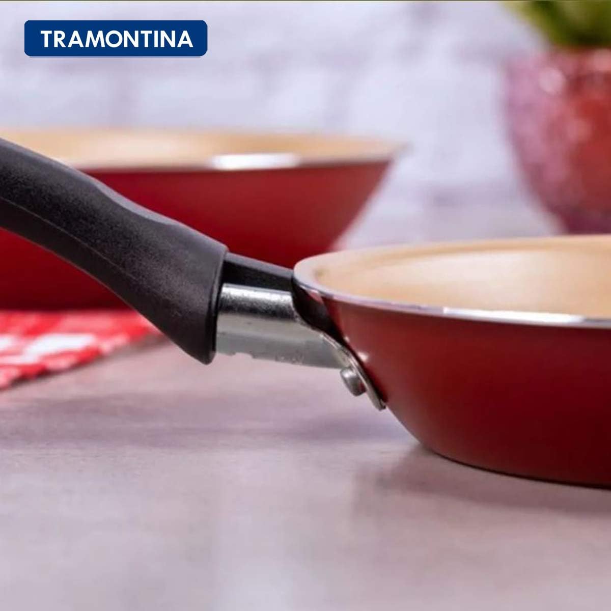 Jogo de Frigideiras Tramontina Turim Alumínio 2 Peças Vermelho