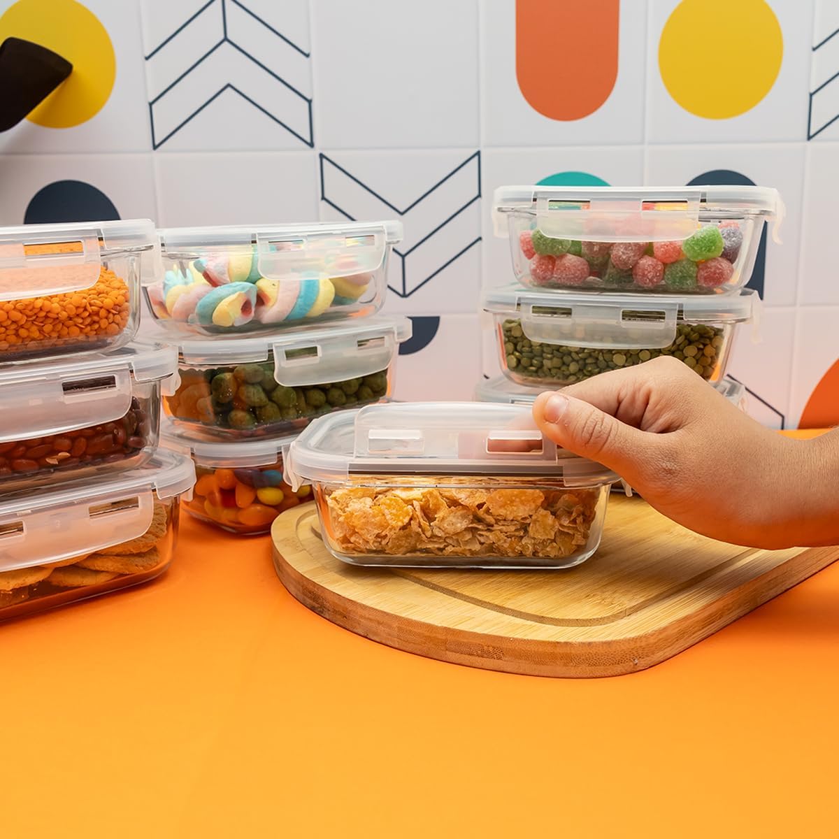 Kit de Potes Herméticos para Conservação de Alimentos