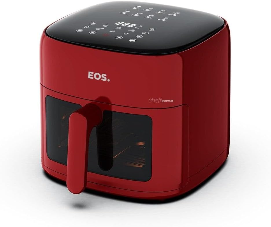 Fritadeira Sem Óleo Air Fryer Eos Chef Gourmet 6.2 Litros Compacta Digital Vermelho Eaf60v 220v