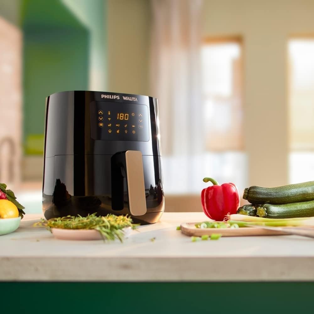 Philips Walita Preta Fritadeira Airfryer Essential XL Digital, 6.2L de capacidade, Garantia internacional de dois anos, 110V, 2000W (RI9270/90)