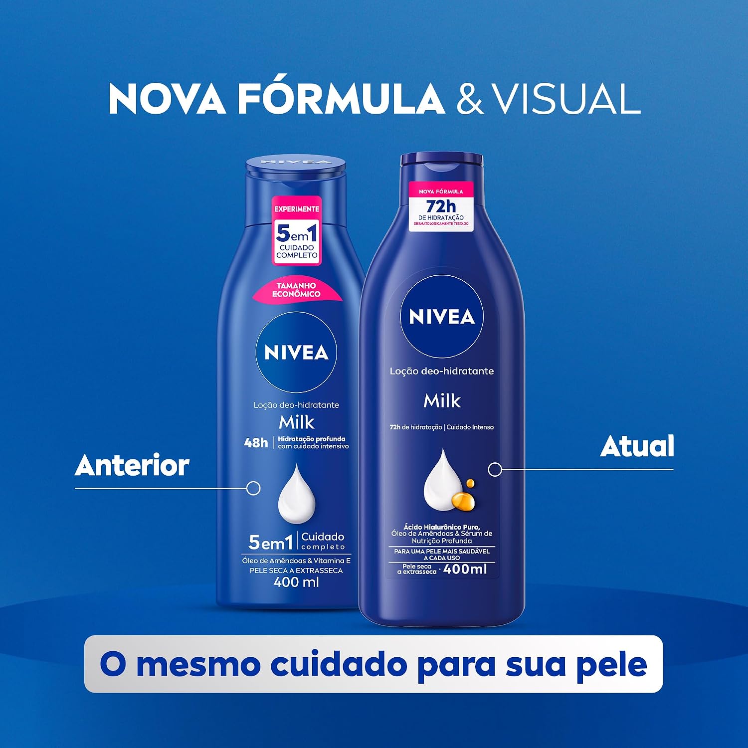 NIVEA Kit Loção Hidratante Milk Pele Seca a Extrasseca 400ml (2 unidades)