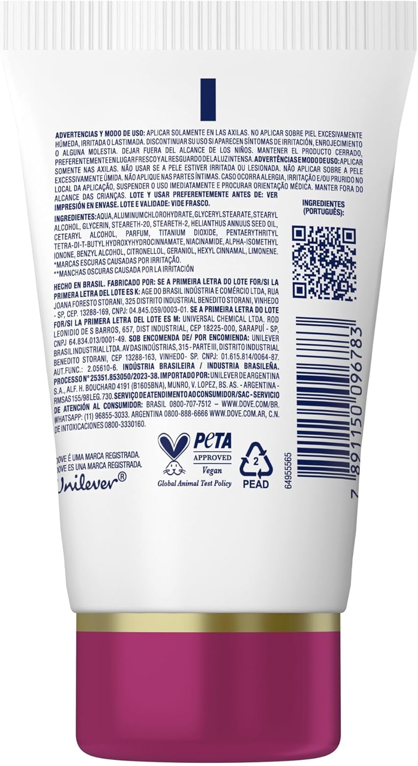Desodorante Antitranspirante Dove Creme Sérum Previne Escurecimento com Niacinamida