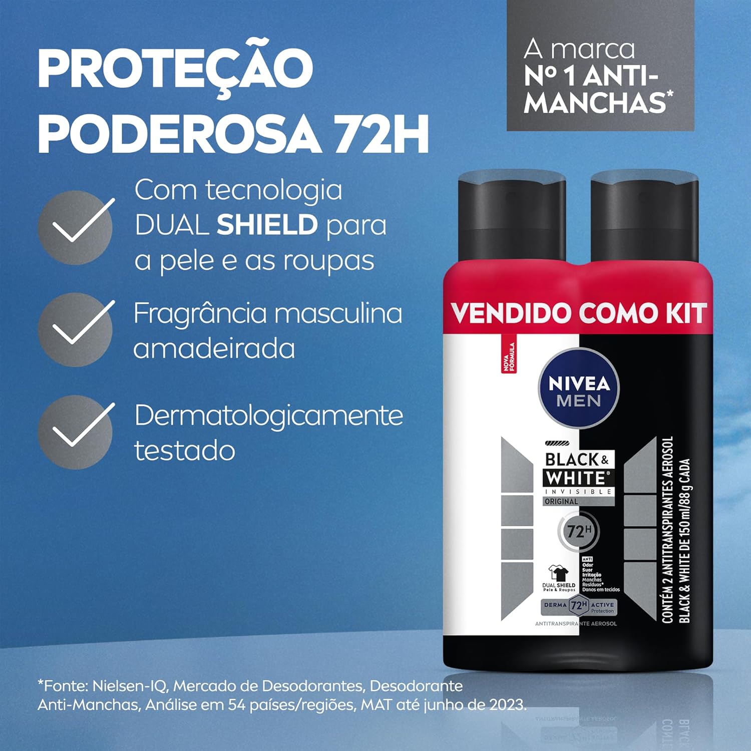 Desodorante Antitranspirante NIVEA Proteção 72h Anti-manchas
