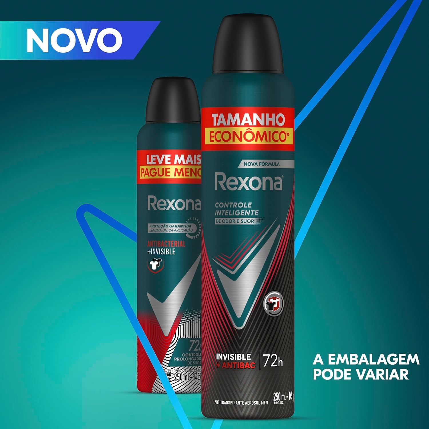 Desodorante Antitranspirante Aerosol Rexona Men Antibacterial + Invisible 72h
