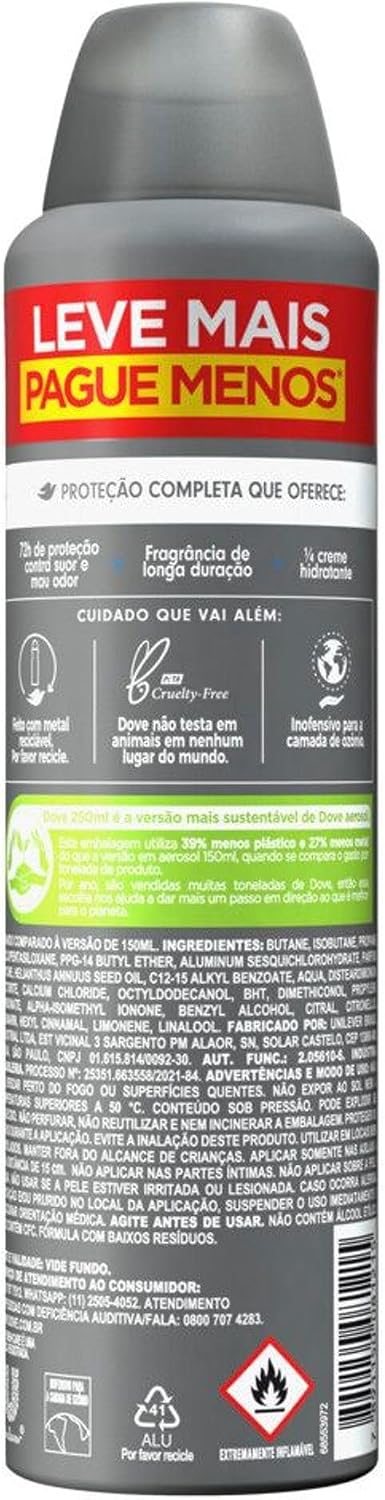 Desodorante Antitranspirante Aerosol Dove Men+Care Proteção Total