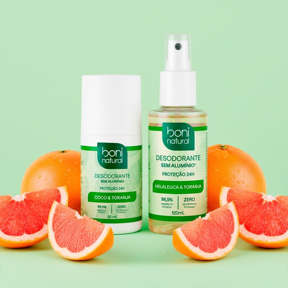 Desodorante Natural Vegano com Melaleuca e Toranja Proteção 24h
