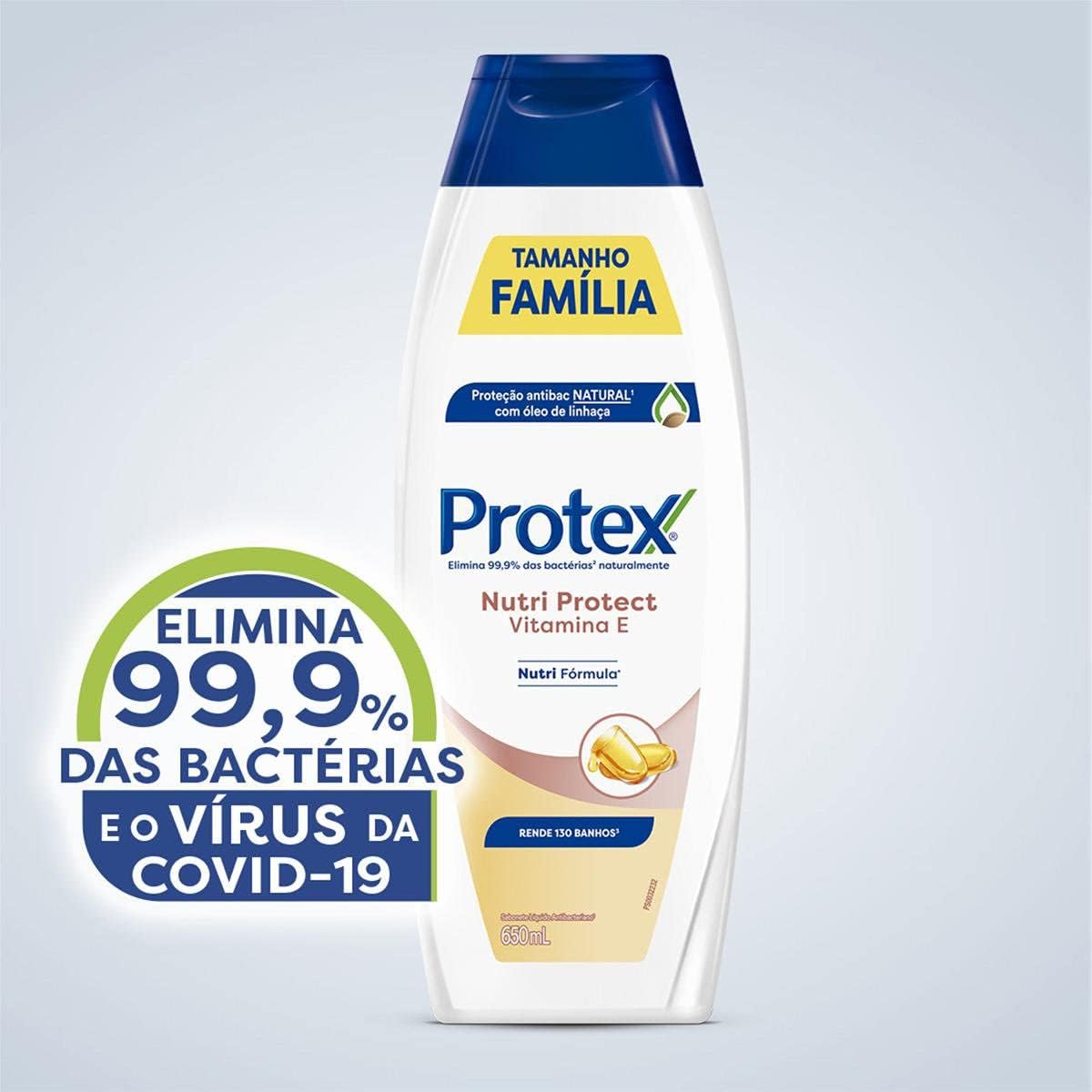 Sabonete Líquido Antibacteriano para Corpo Protex Nutri Protect Vitamina E 650ml