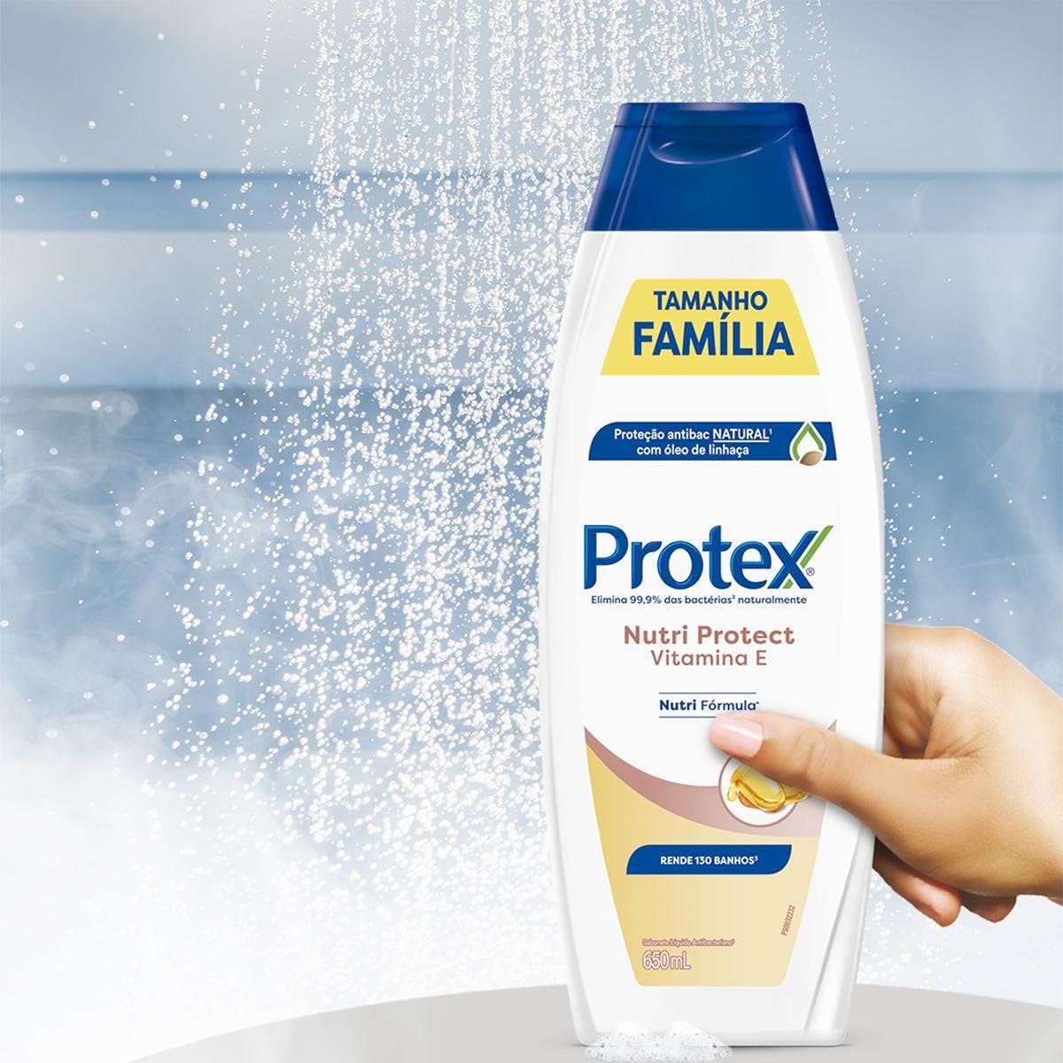 Sabonete Líquido Antibacteriano para Corpo Protex Nutri Protect Vitamina E 650ml
