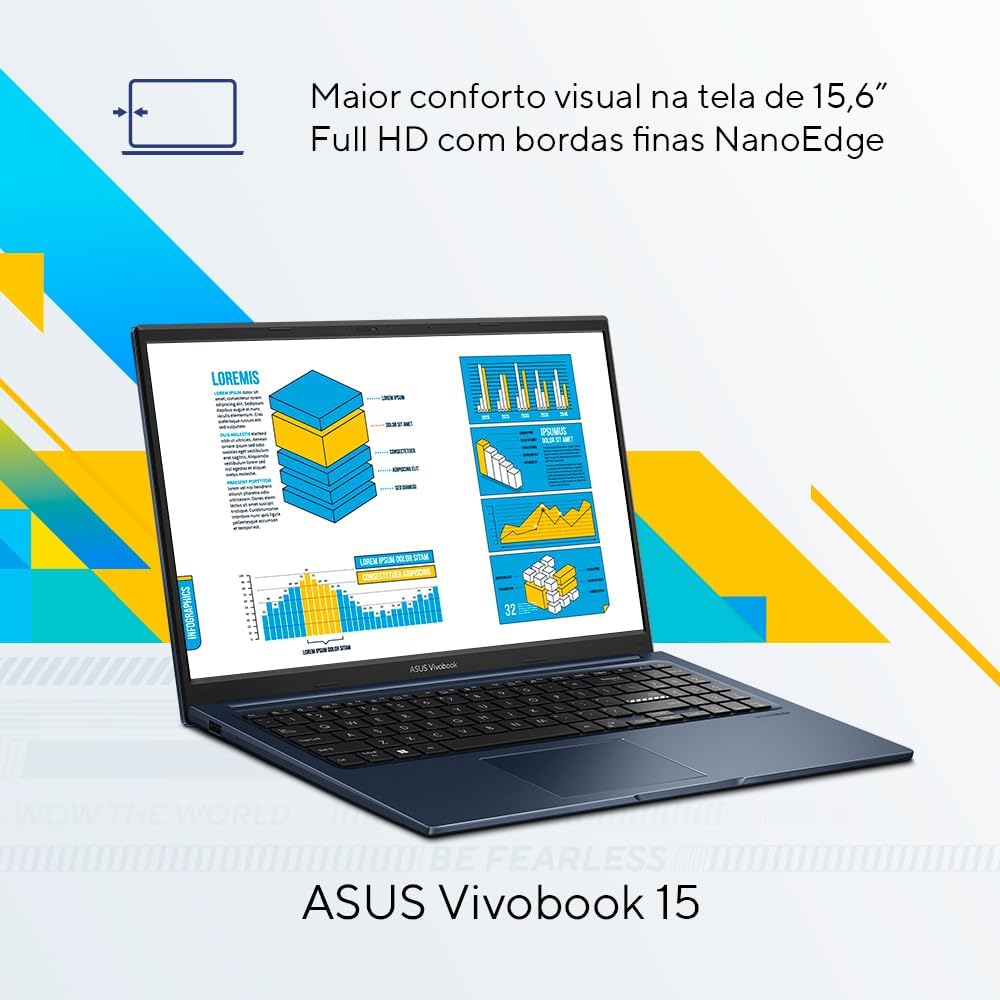 Notebook ASUS Intel Core i5 13ª Geração 16GB 512GB SSD Quiet Blue