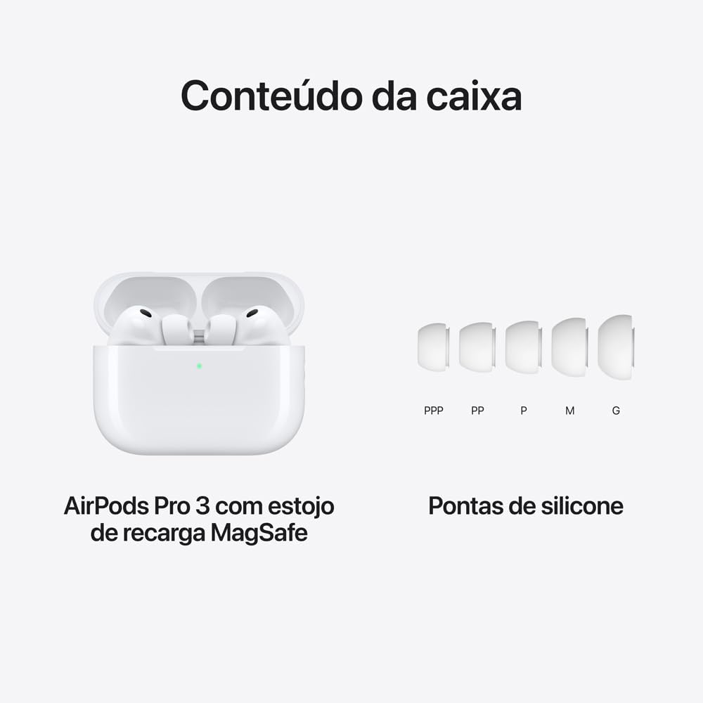 Apple AirPods Pro 3 com Cancelamento Ativo de Ruído