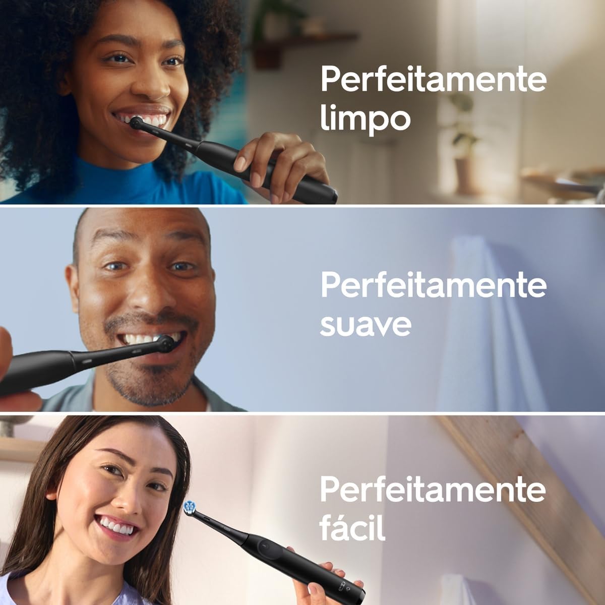 Escova de Dente Elétrica Oral-B Series iO2 para dentes 100% mais Limpos vs. uma Escova de Dente Manual Regular