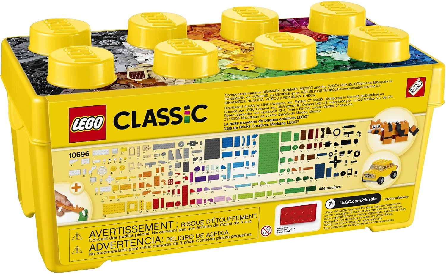 LEGO Classic Kit de Peças Criativas com Rodas 35 Cores