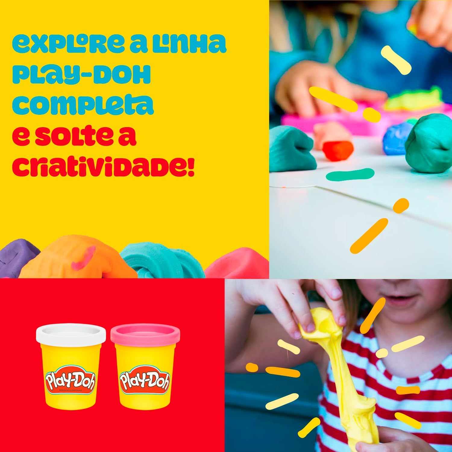 Play-Doh, Massinha de Modelar Infantil, Brincando de Dentista - Conjunto de Brinquedo com Acessórios e 2 Potes - A partir de 3 Anos