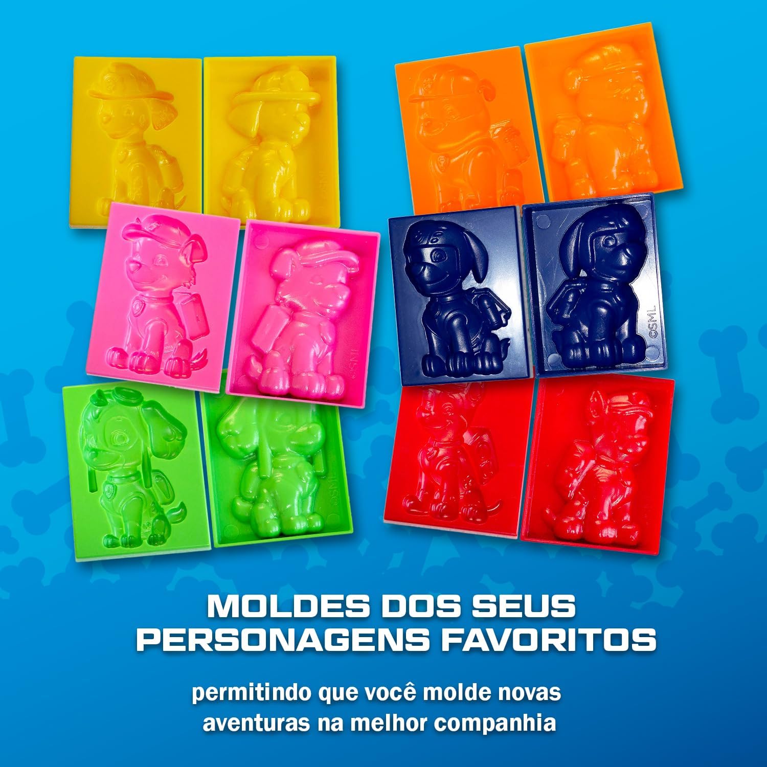 Massinha de Modelar Kit da Patrulha Canina, 6 Potes, Sunny