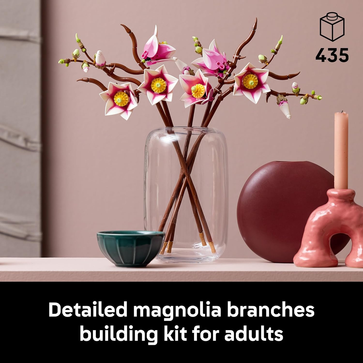 LEGO Botanicals Galhos de Magnólia - Conjunto de Construção para Adultos, Anos 18+ - Flores Artificiais Decorativas para Lar, Escritório - 11510
