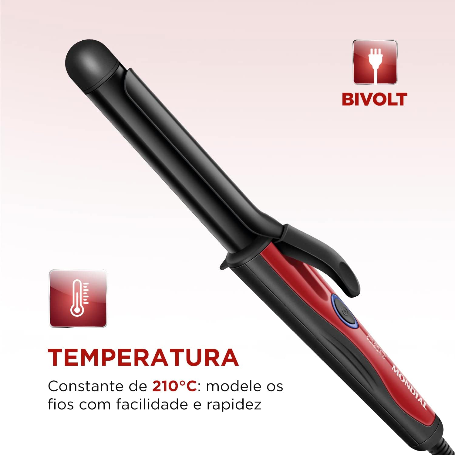 Modelador de Cachos 25mm com Revestimento Cerâmico