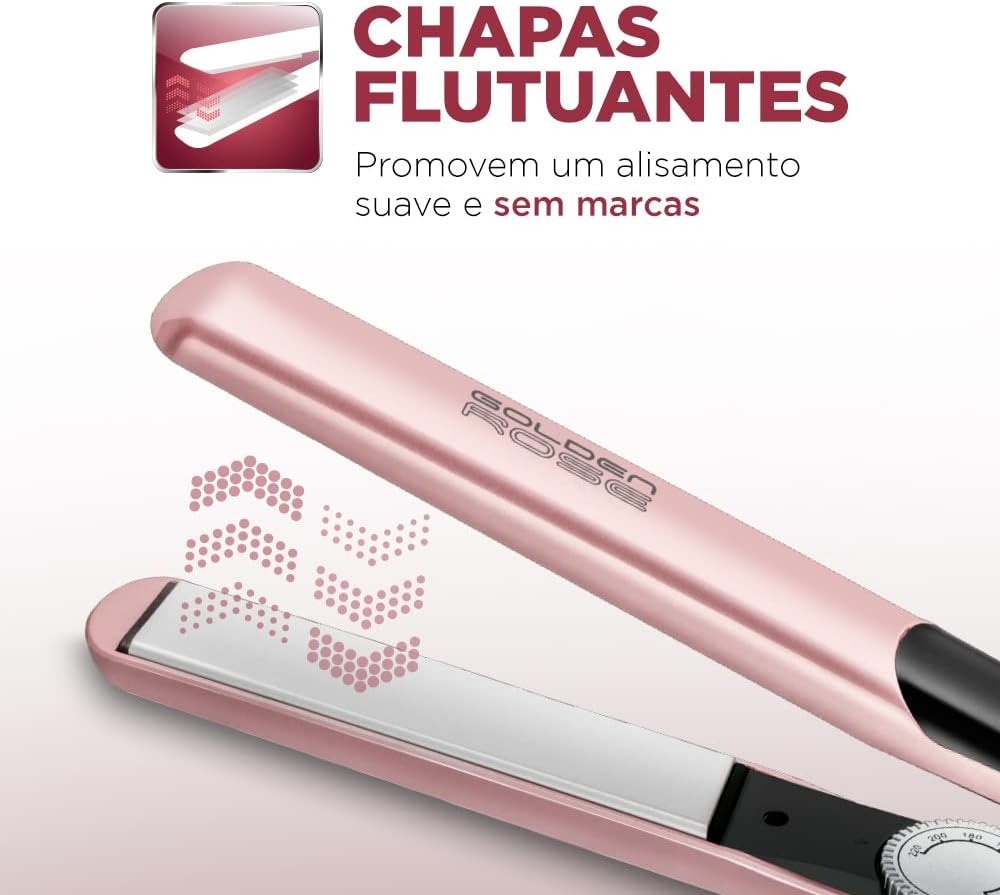 MONDIAL Prancha Alisadora, Golden Rose/Preto, Bivolt - P-20