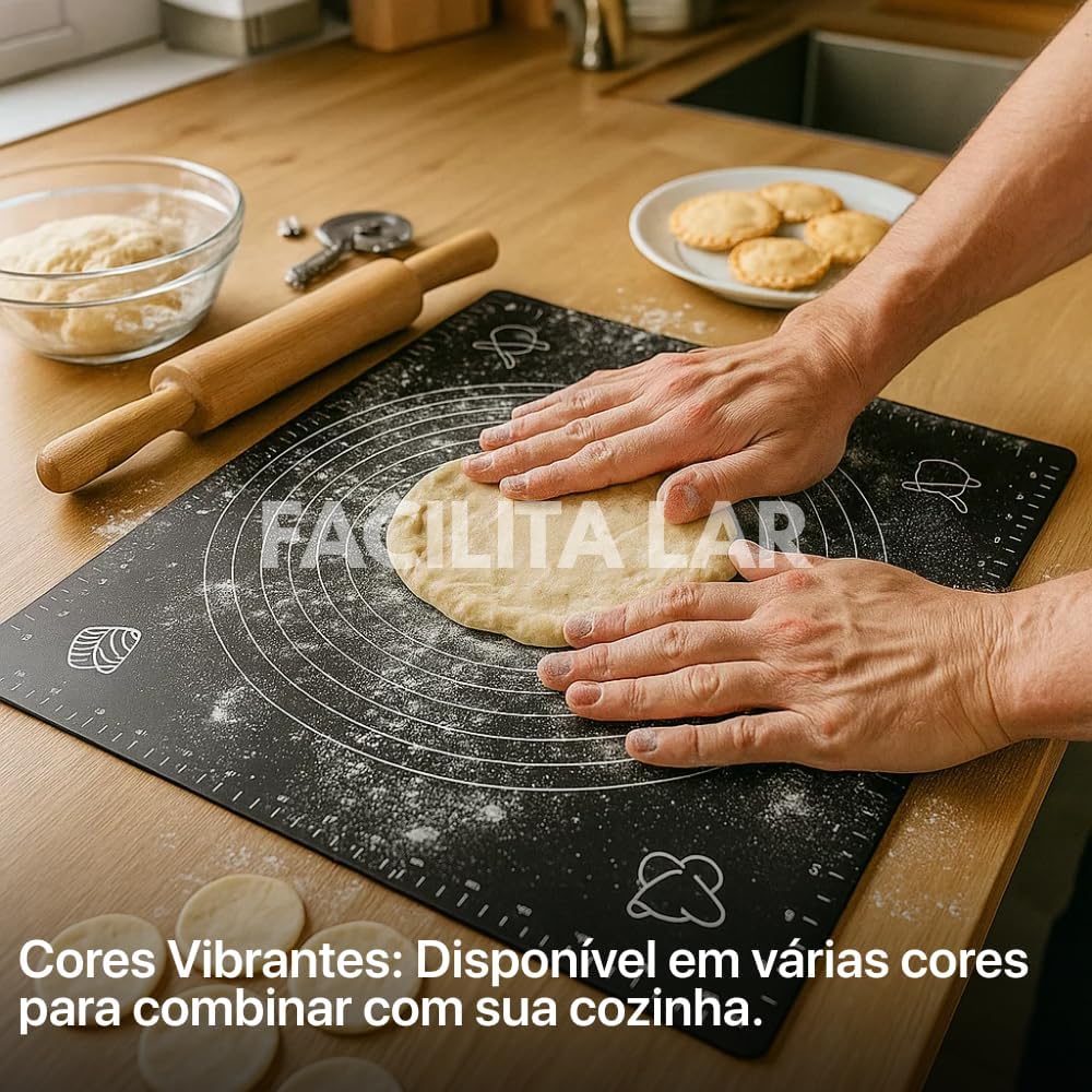 Tapete de Silicone para Confeitaria 40x50 cm com Guias de Medidas