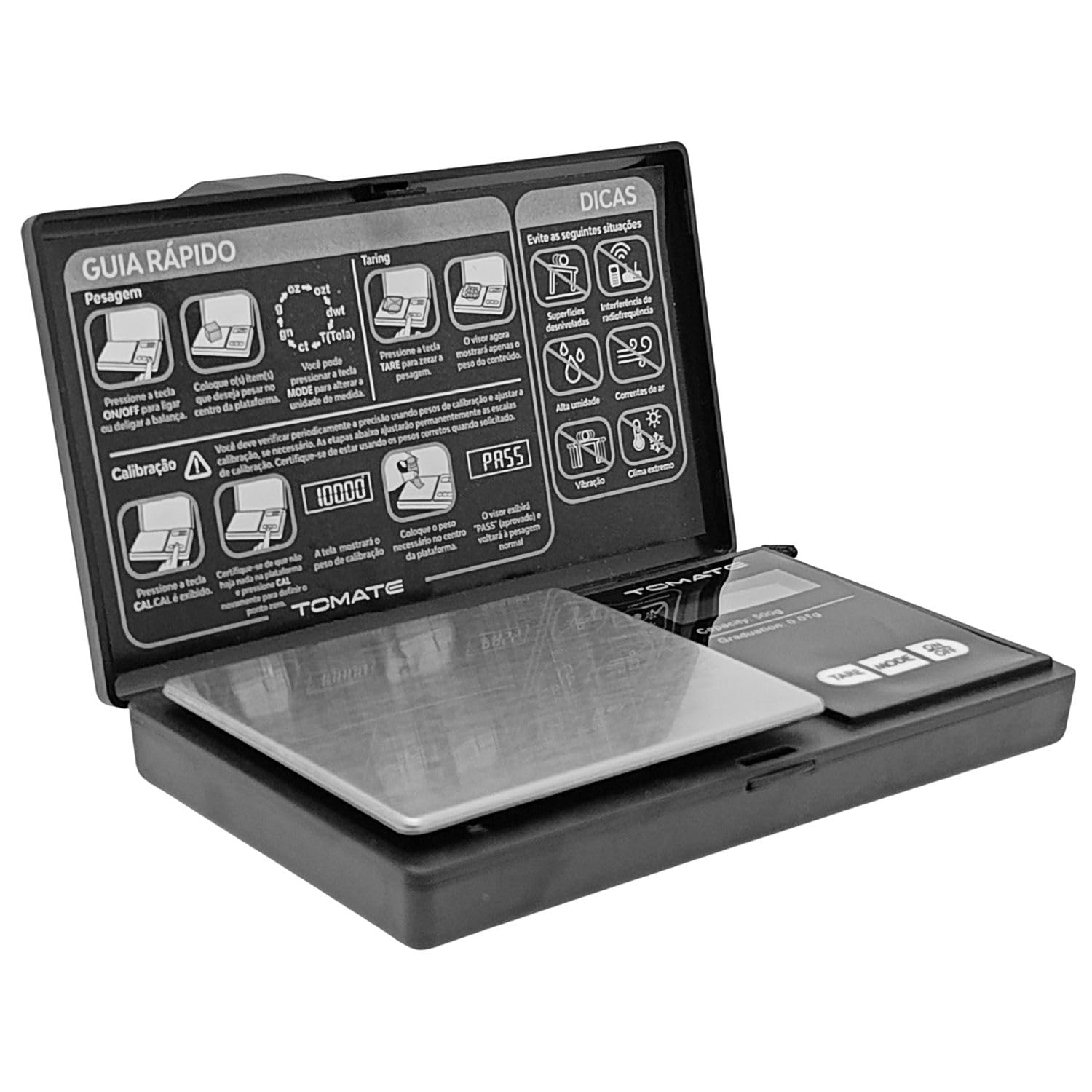 Mini Balança de Precisão 0,01g até 500g com Display LED