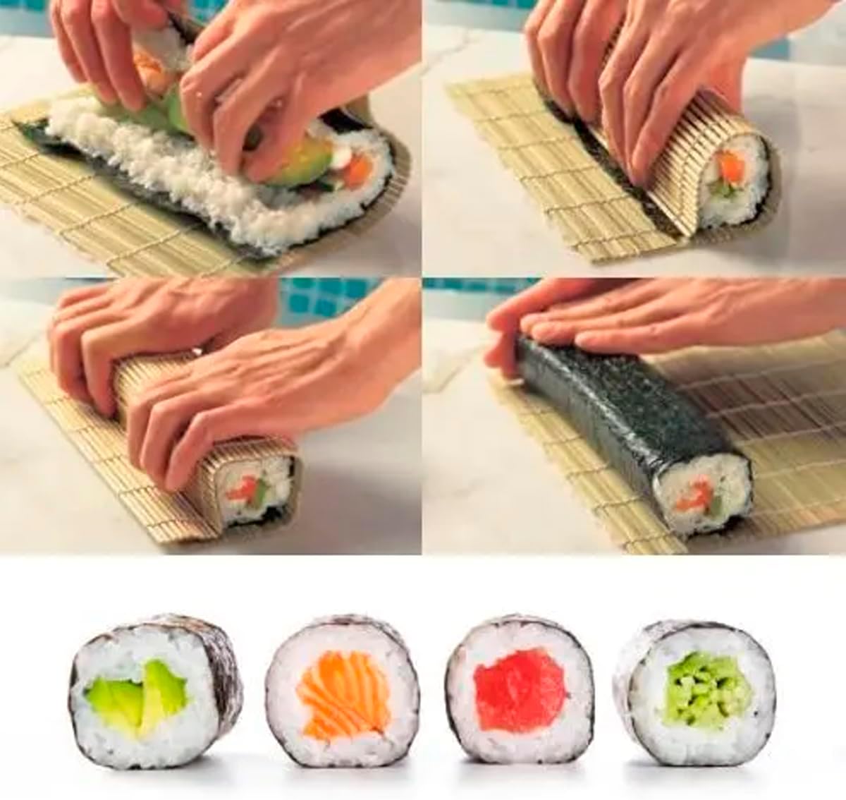 Esteira de Sushi em Bambu 22,7 x 22,7 cm