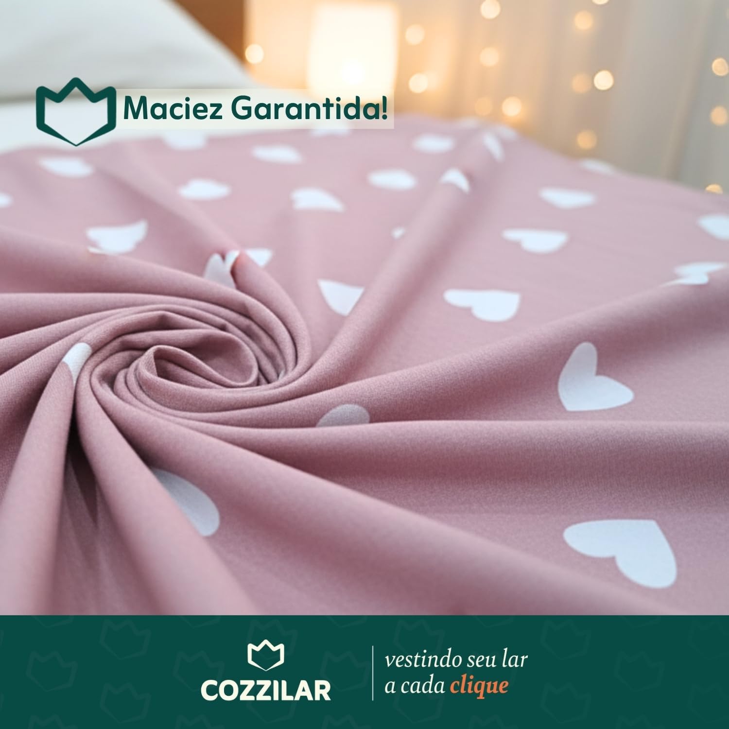 Cozzilar Jogo de Lençol Cama Solteiro Malha 100% Algodão 2 Peças Estampado Kit Inclui 1 Lençol Solteiro Com Elástico e 1 Fronha Toque Macio (Modelo 7)
