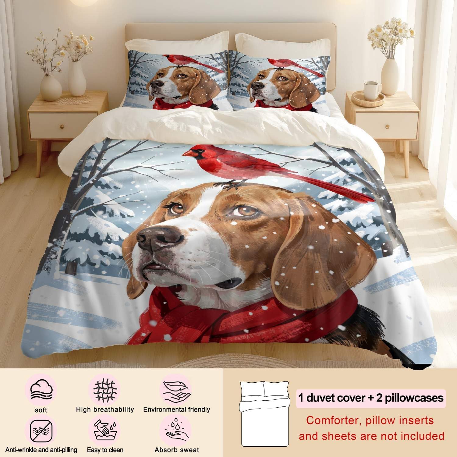 Conjunto de capa de edredom com desenho animado de árvore floral para crianças, solteiro, Queen, King, 3 peças (07, solteiro 172 x 218 cm + 51 x 76 cm)