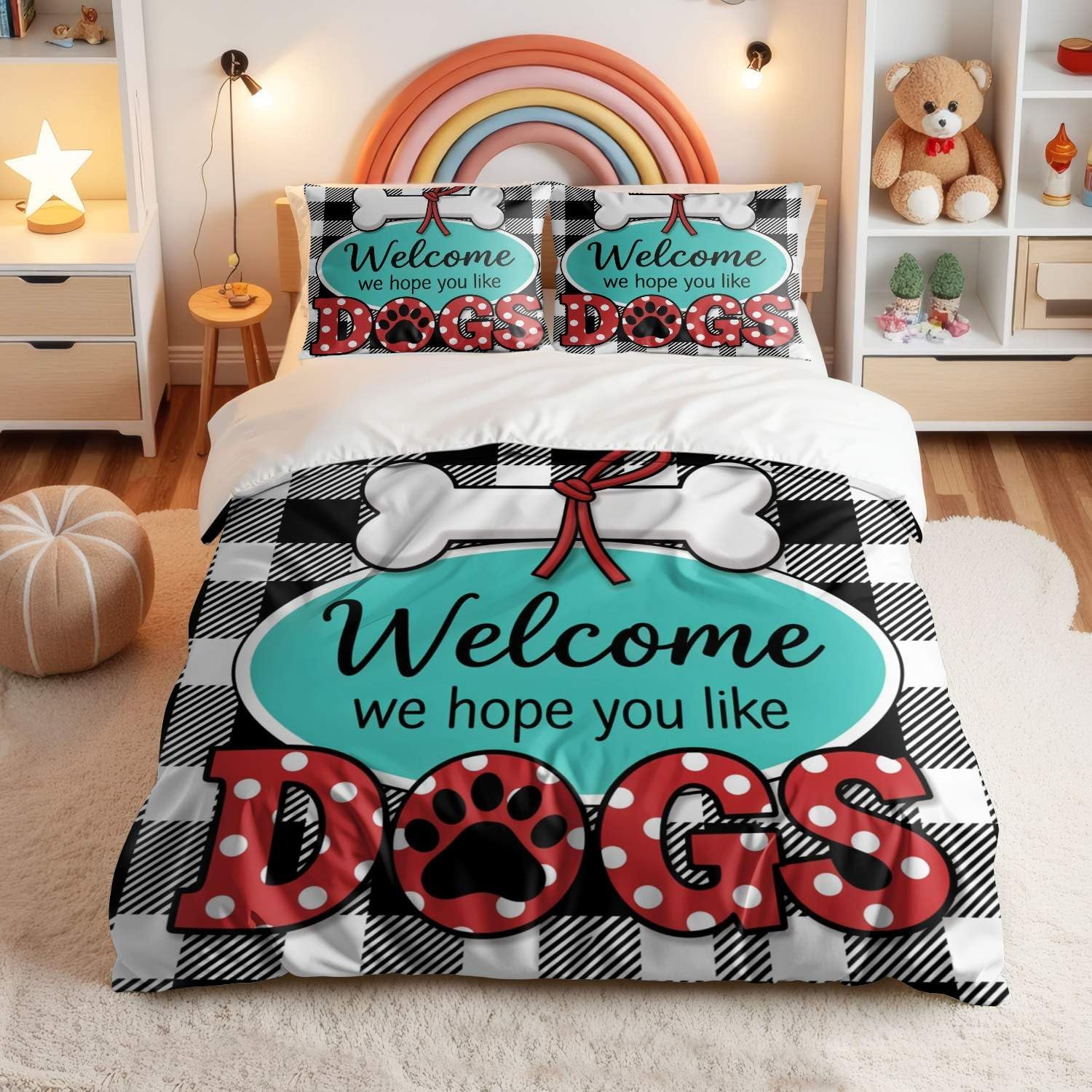 Jogo de Cama Estampa de Cachorro Impressão Digital 3D