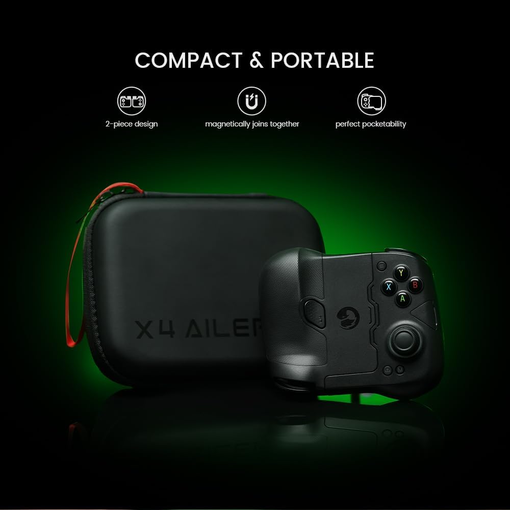 GameSir X4 Aileron Controle Bluetooth Gamer para Android com Hall Effect – Gamepad Sem Drift, Design Dividido Portátil com Estojo, Baixa Latência, Compatível com Fortnite, Minecraft, Diablo Immortal