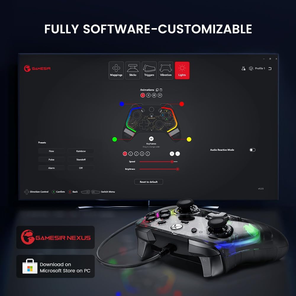 GameSir Kaleid Wired Controller para Xbox com alavancas de efeito Hall e acionadores analógicos