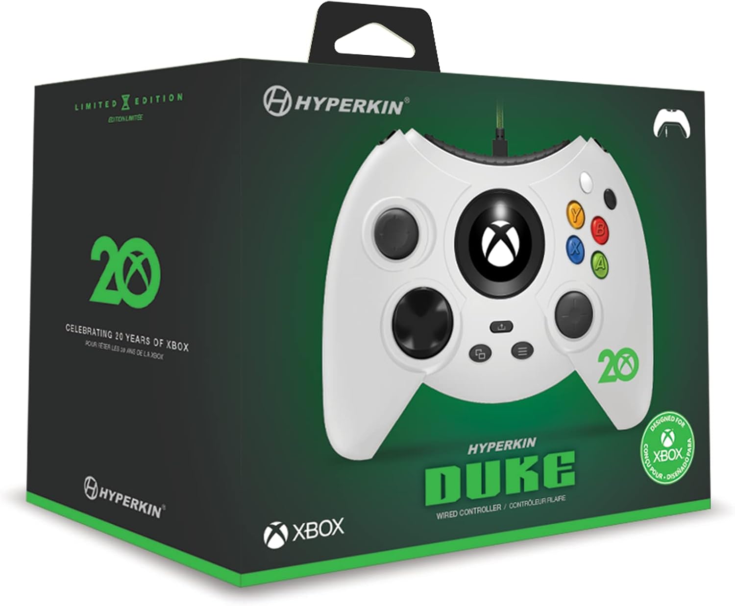 Hyperkin Hyperkin Duke Wired Controller for Xbox Series X|S/Xbox One/Windows 10 (Xbox 20th Anniversary Limited Edition) (White) - Officially Licensed by Xbox - Xbox;