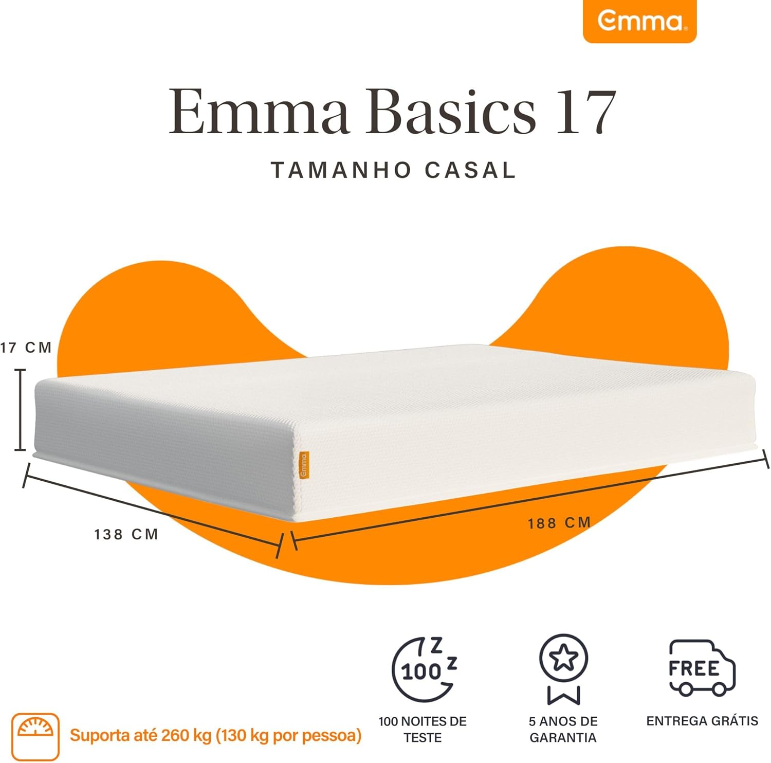 Colchão Emma Basics 17 Espuma D28