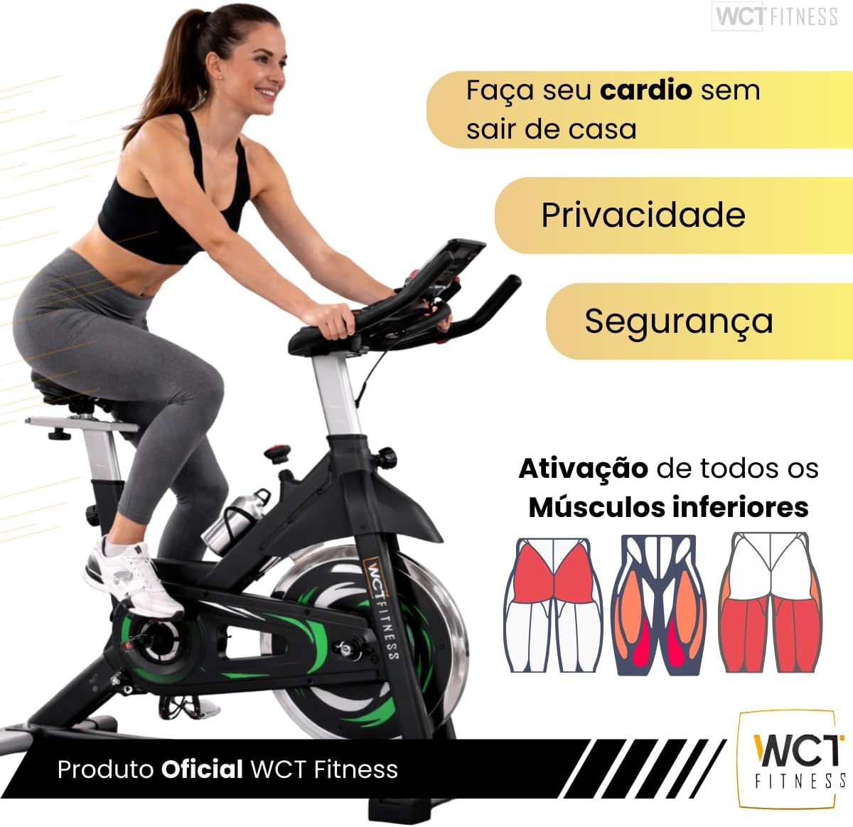 Bicicleta Ergométrica com Assento Ajustável e Monitor de Exercícios