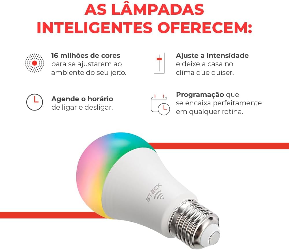 Lâmpada Decorativa Steck RGBW Wi-Fi Bivolt