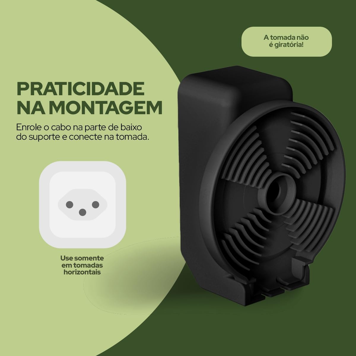 Suporte de Tomada para Amazon Echo com Gestão de Cabos