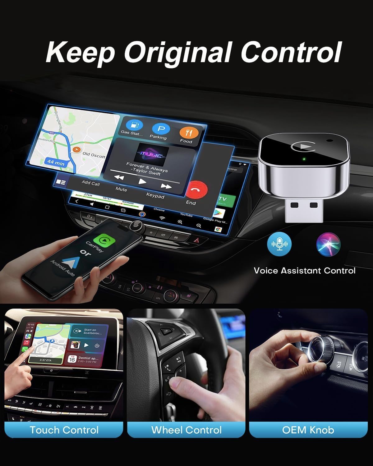 Adaptador CarPlay Sem Fio Compacto