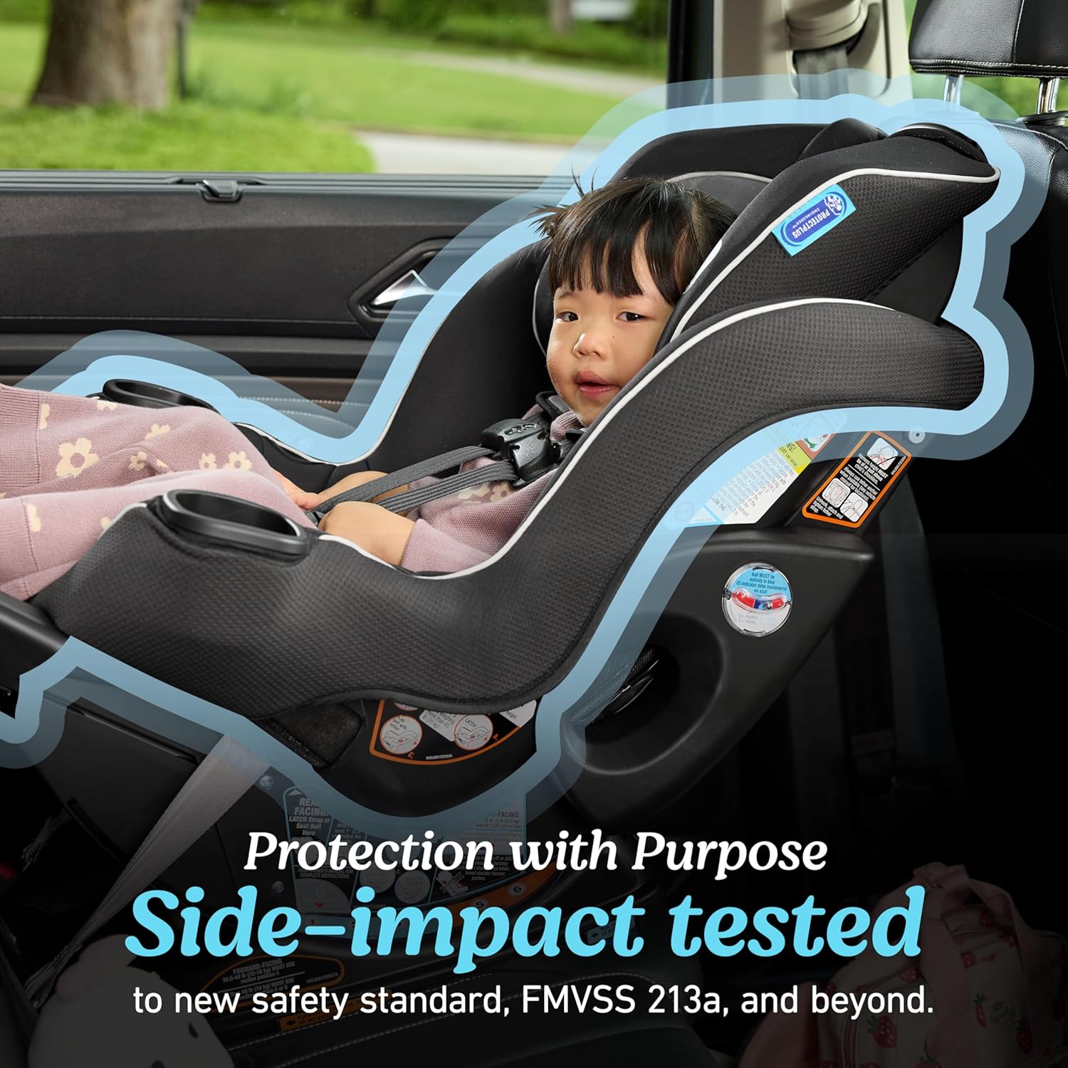 Graco Cadeira Infantil para Carro Extend2Fit ™ 2 em 1 com Sistema LATCH, Redmond, Preto e Cinza