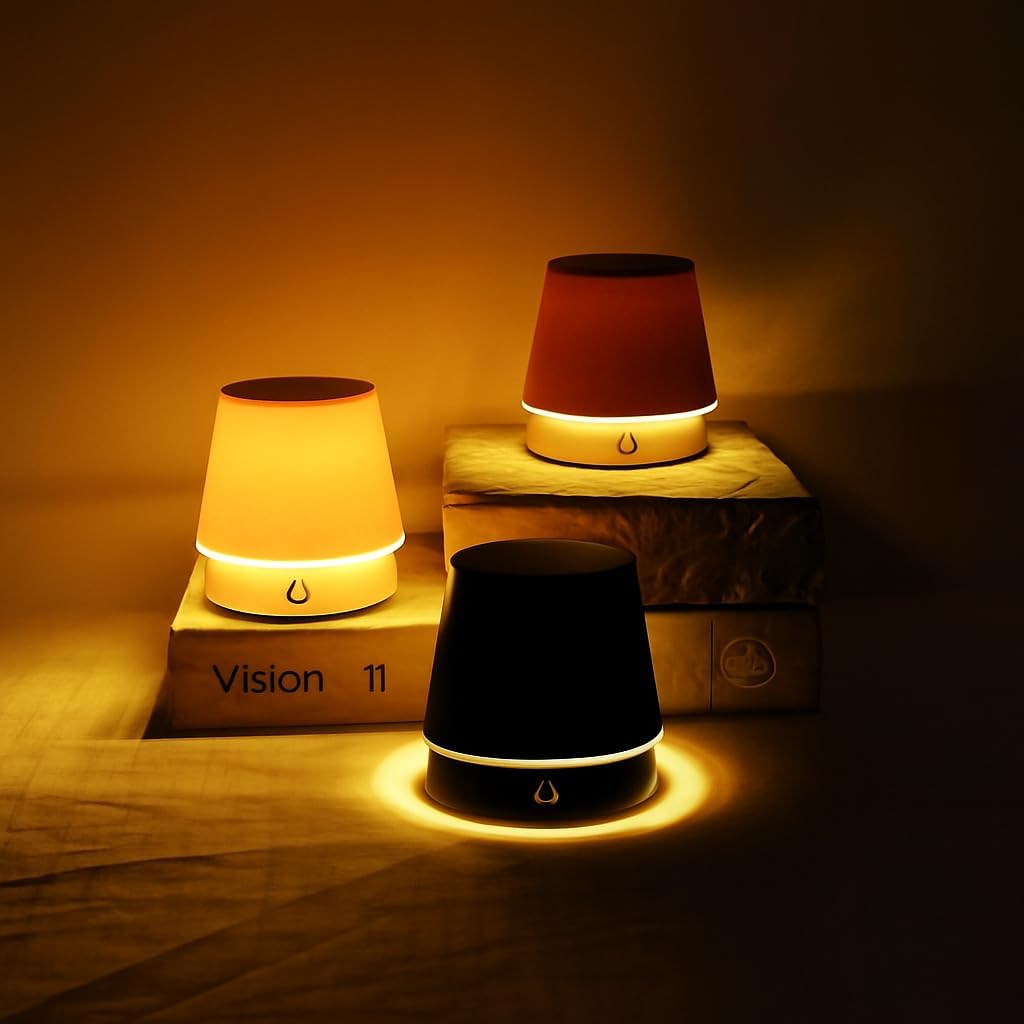 Luminária LED Branco Quente Recarregável USB com Acionamento por Toque