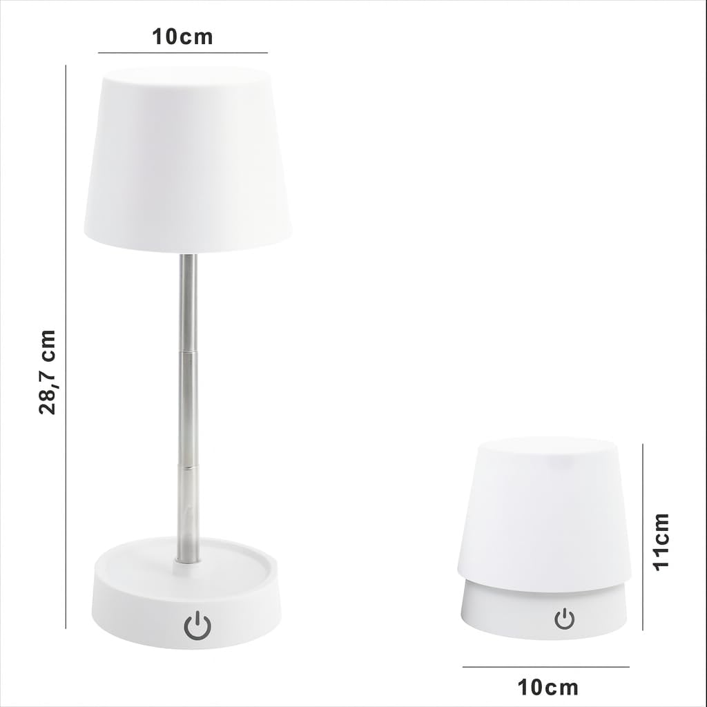 Luminária LED Branco Quente Recarregável USB com Acionamento por Toque