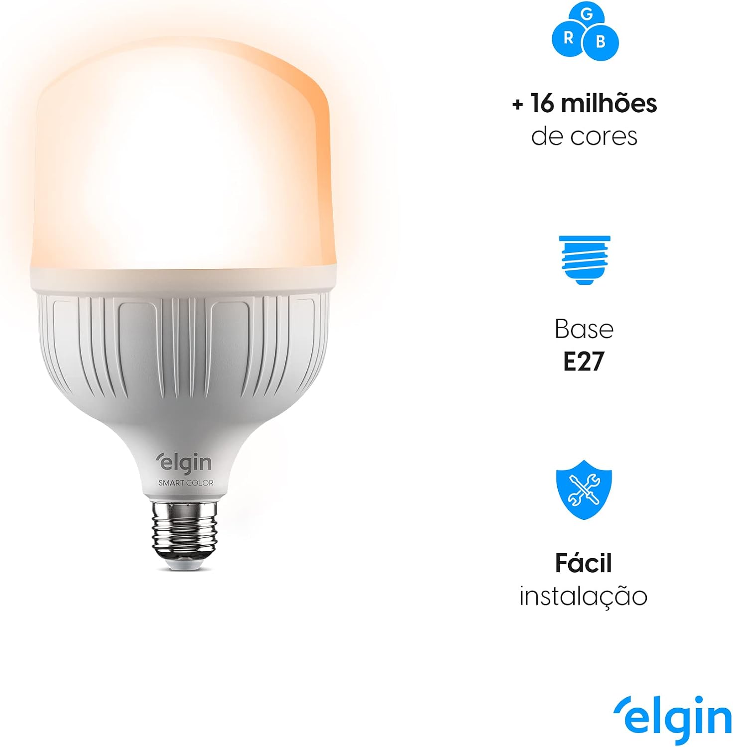 Lâmpada Inteligente Elgin Smart Wi-Fi Casa Inteligente