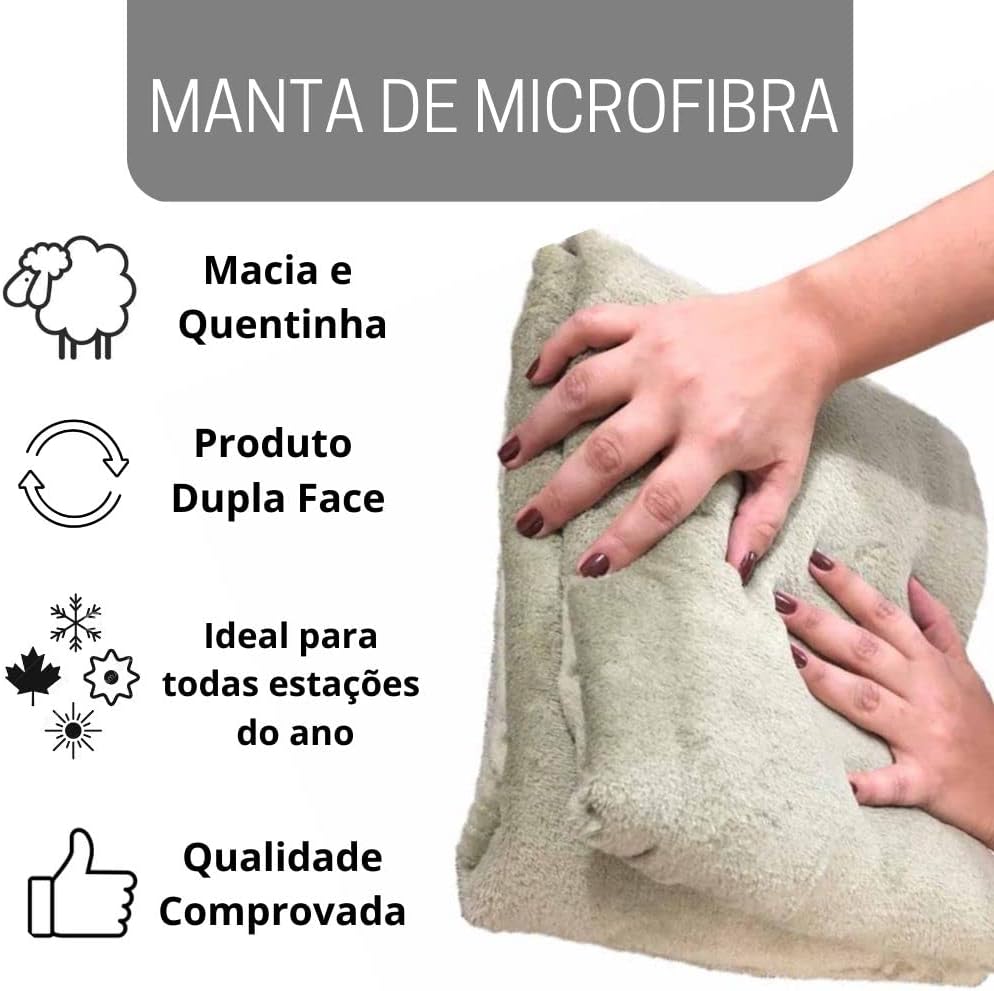 Cobertor Manta Microfibra Solteiro 01 Peça (Toque Aveludado) - Caqui