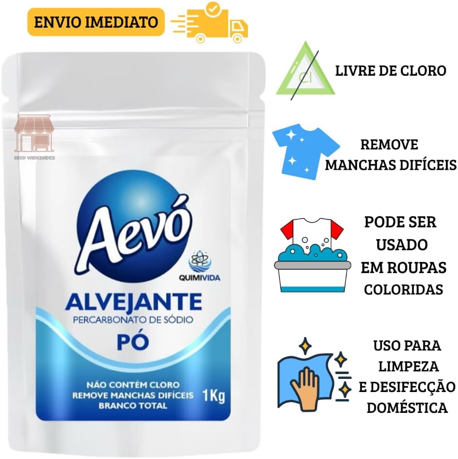 Percarbonato de Sódio Removedor de Manchas com Base de Percarbonato de Sódio e Multiuso de Limpeza Eficiente, Econômico Versátil para Lavanderia Limpeza Geral (Design Embalagem pode sofrer variações)