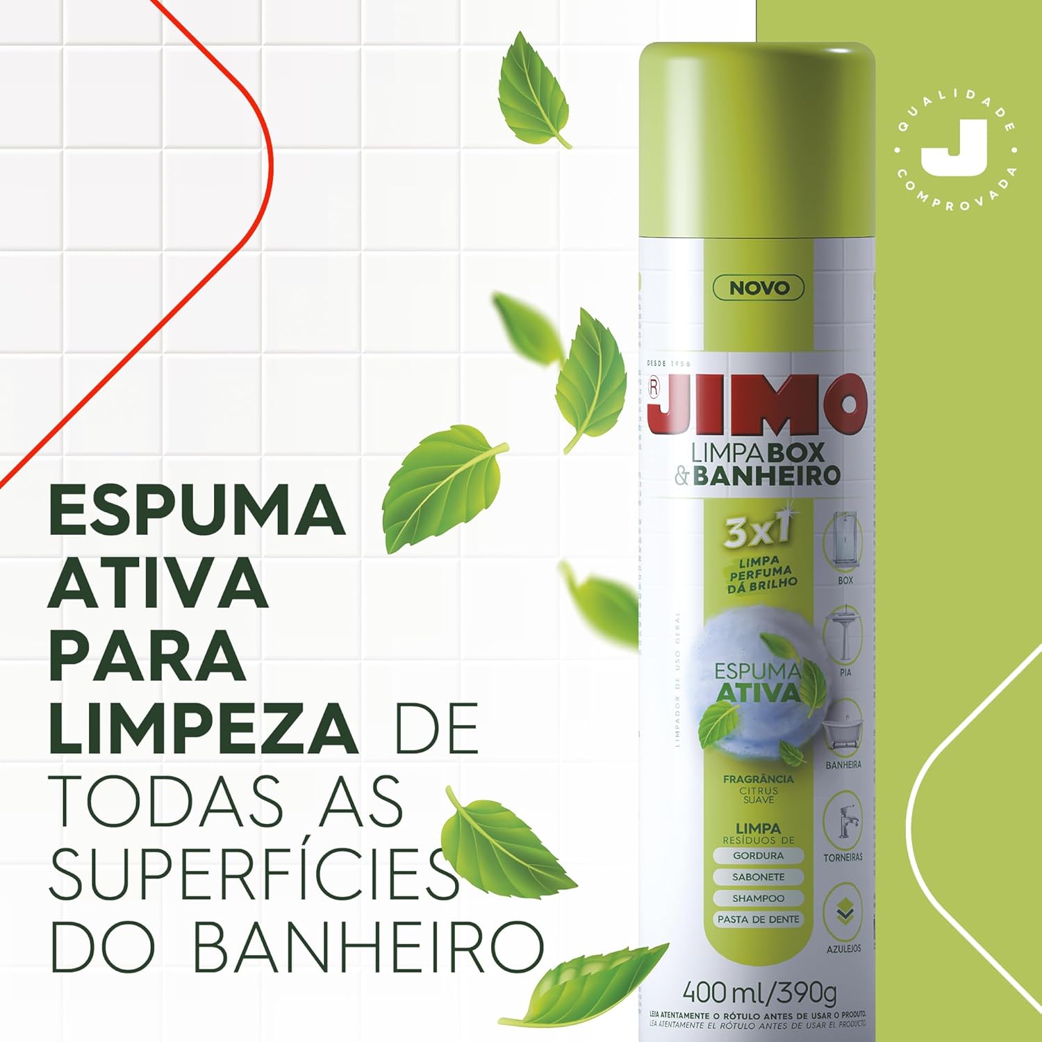 Limpador Jimo com Espuma Ativa Limpa, Perfuma e Dá Brilho