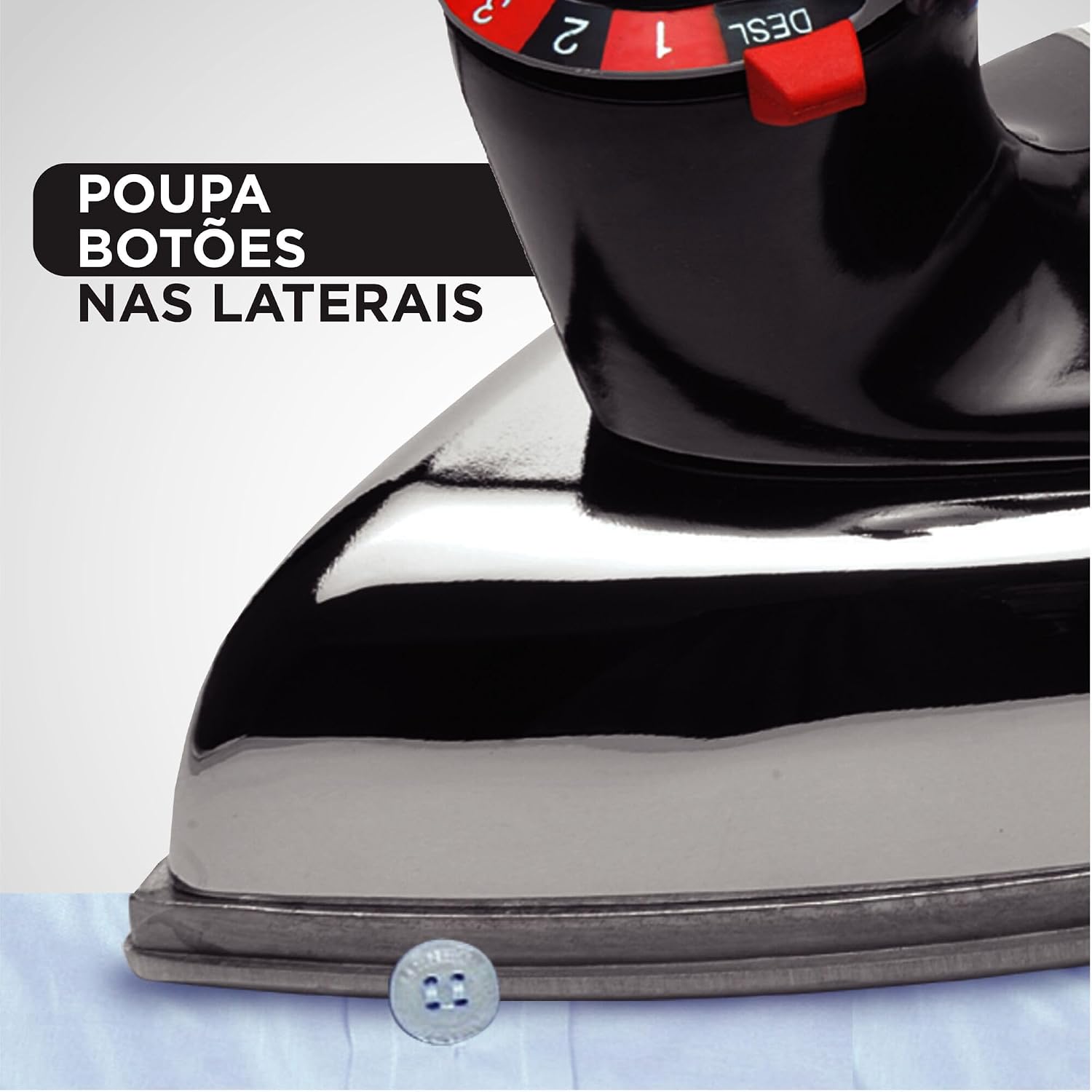 BLACK+DECKER Ferro de Passar Roupa a Seco, Metálico Preto, Modelo VFA1110XM6, 220V