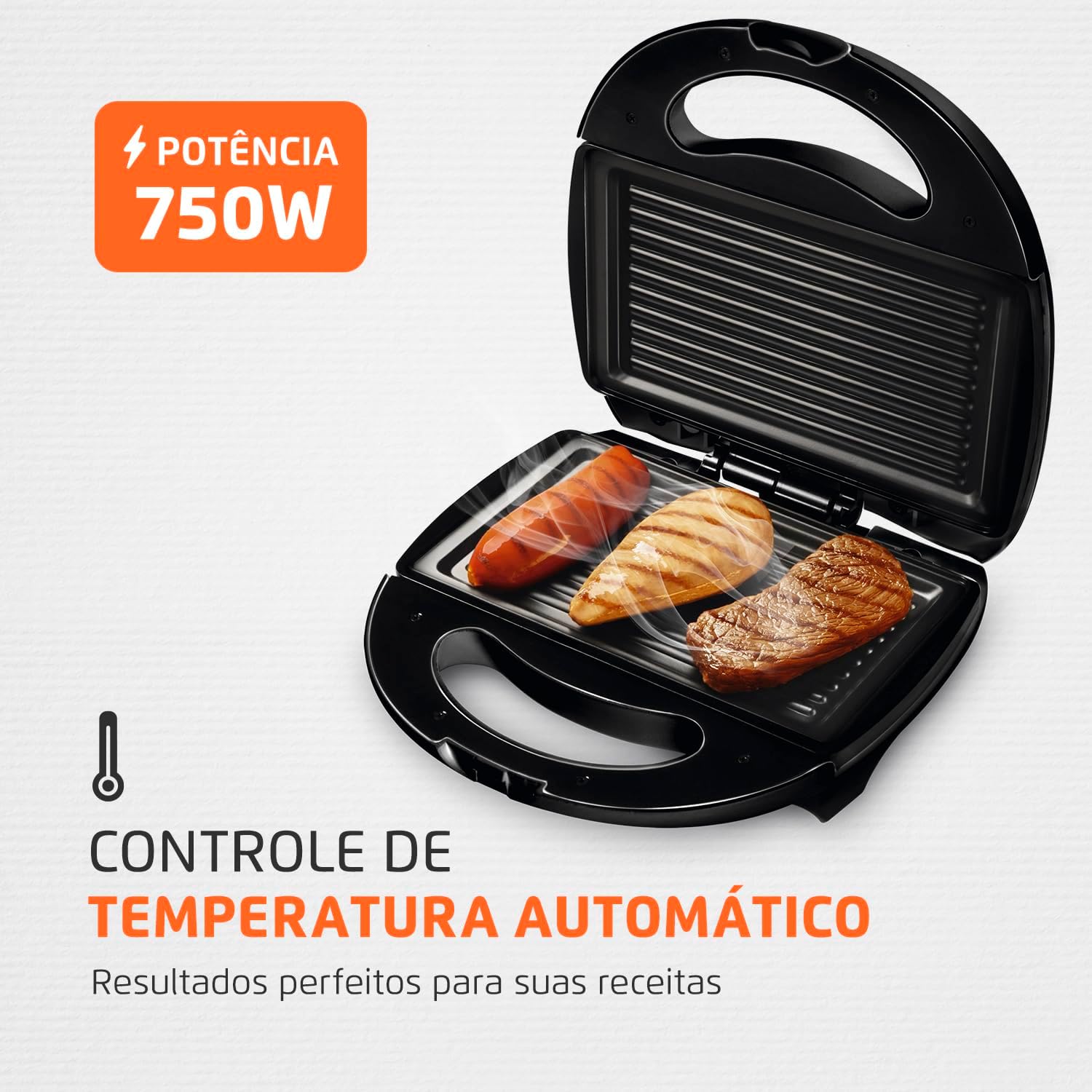 MONDIAL Sanduicheira Fast Grill &amp; Sandwich, Preto, 750W, 220V - S-12