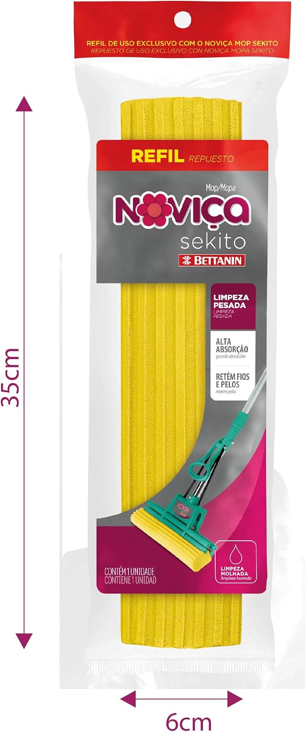 Noviça - Refil Espuma para o Mop Sekito, Cor Amarela, Bettanin