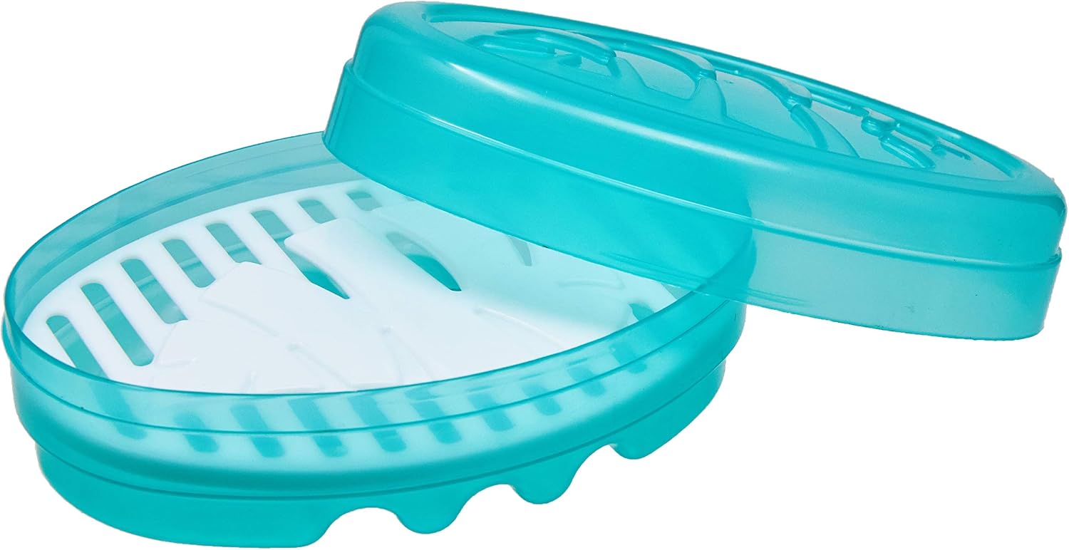 Marilu Saboneteira Oval Verde com Grelha - Ideal para Viagens e Banheiros - Design Prático e Durável