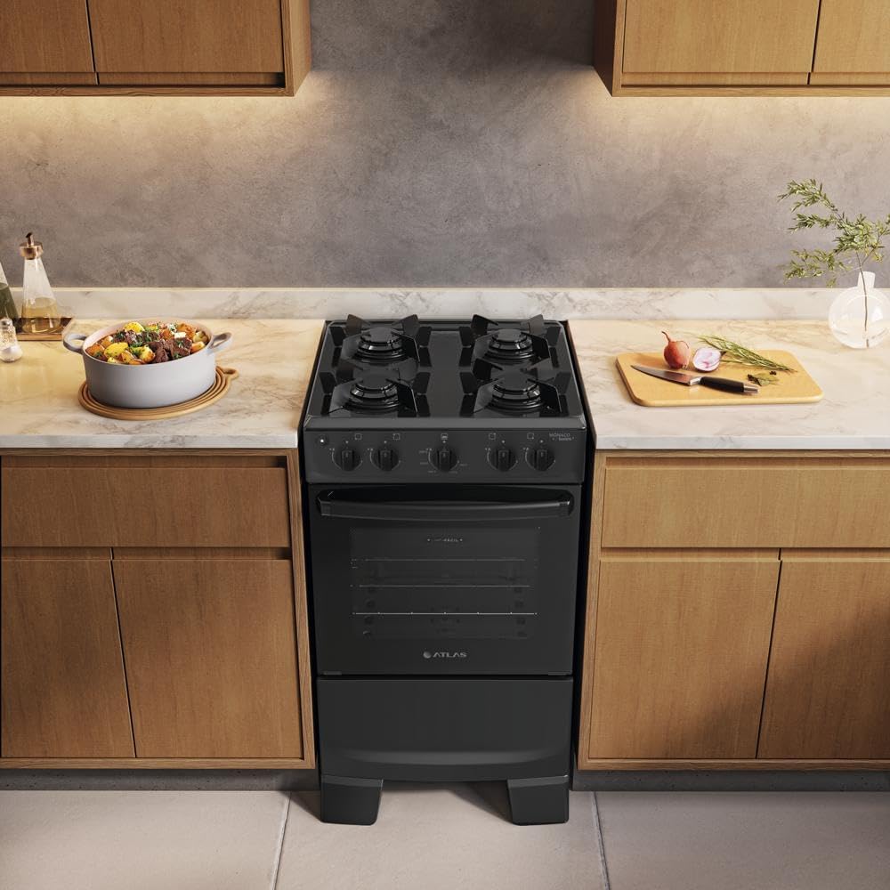 Fogão Automático com Forno de Vidro Duplo