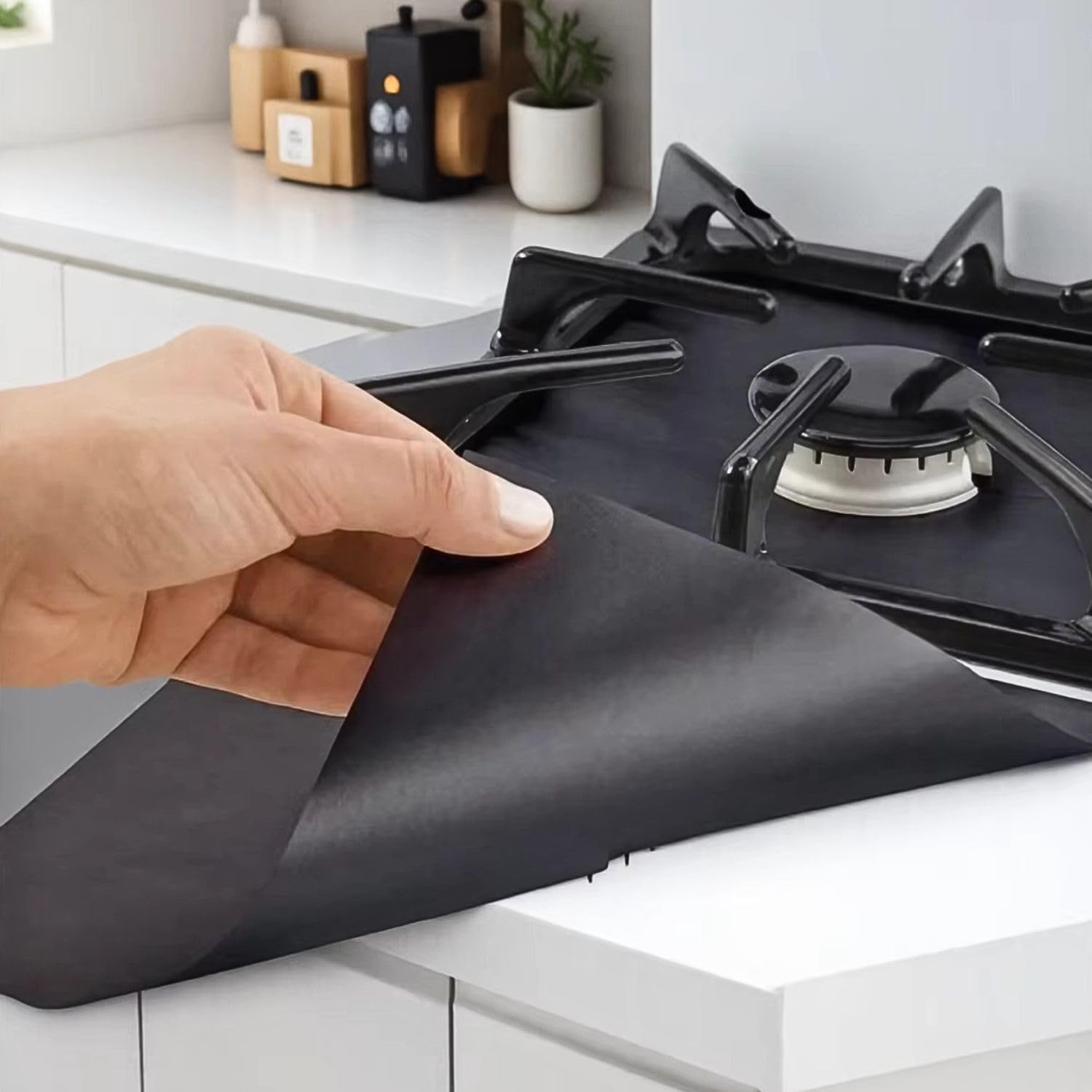 Kit 4 peças Protetor de Fogão Antiaderente Reutilizável Ajustável Lavável Resiste a 260°C