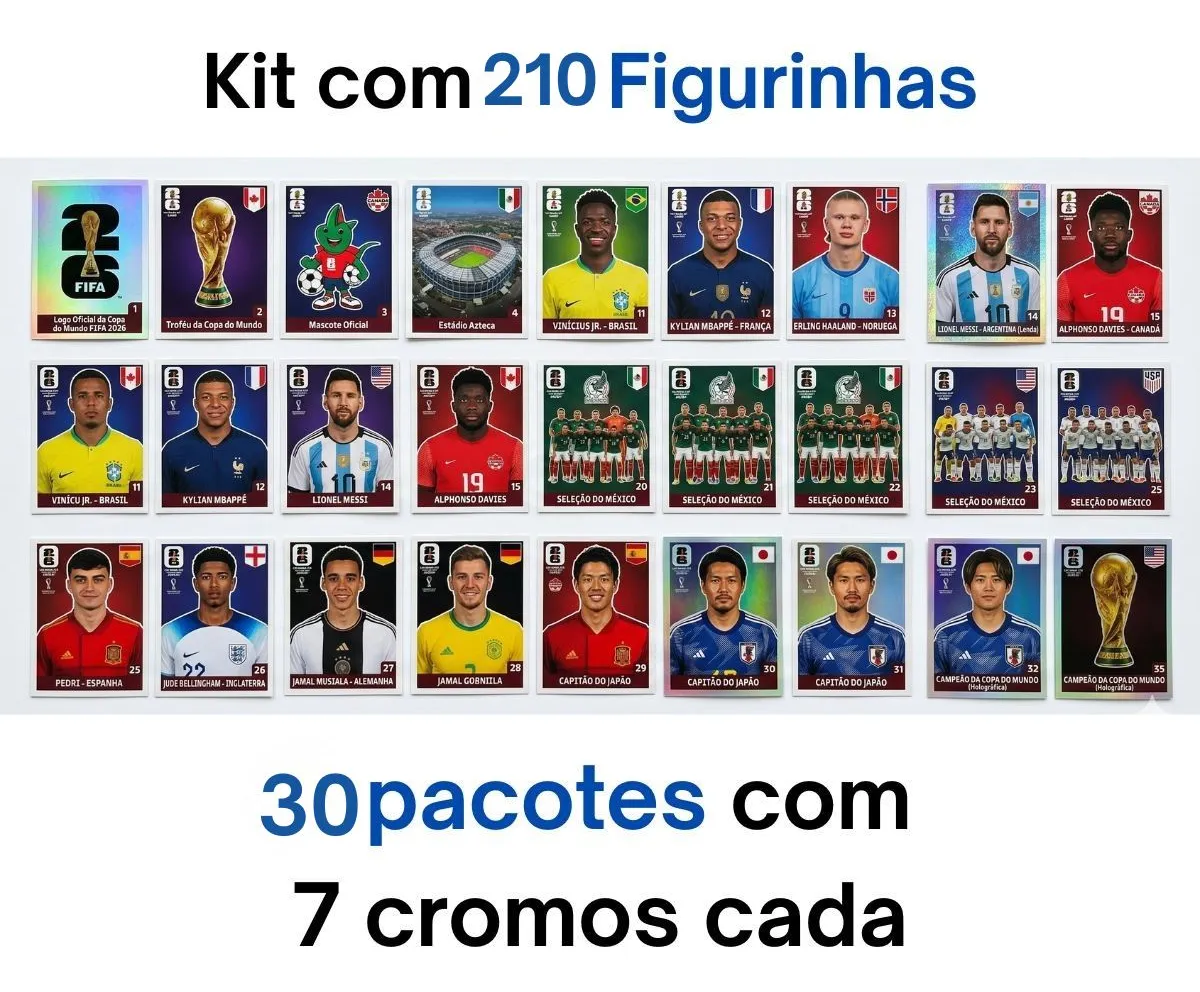 Kit 30 Envelopes Livro Álbum Copa Do Mundo Atacado Revenda