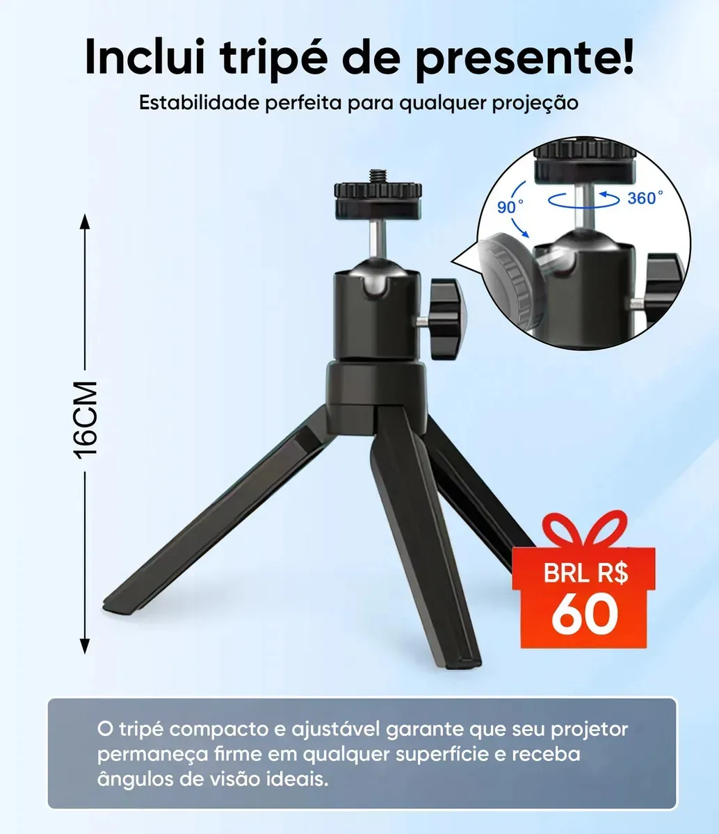 Projetor Profissional Android 4k Portátil 5g Wifi Full Hd